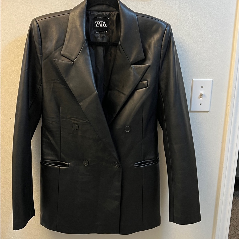 Zara Double-Breasted Black Jacket